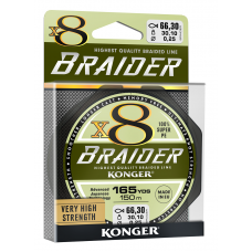 Плетенка KONGER BRAIDER X8 olive green 0.14/150m
